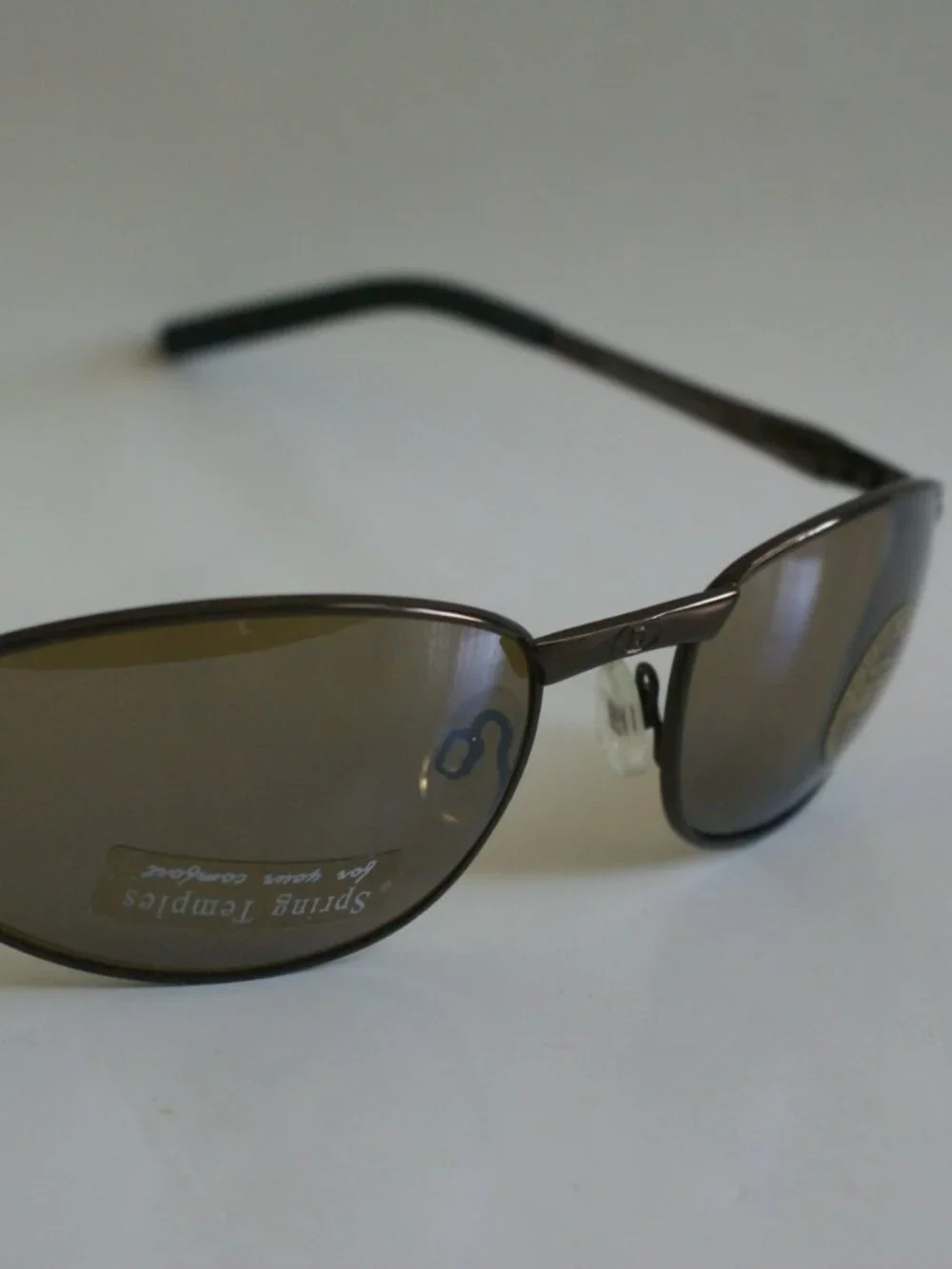 NWT Vintage 90's Oval Metal Designer Sport Sunglasses (S. Brown)